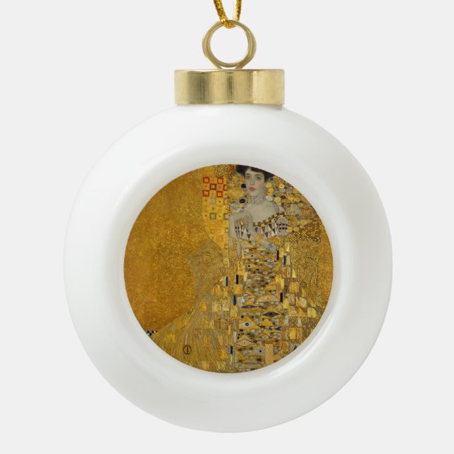 Gustav Klimt - Adele Bloch-Bauer I Ceramic Ball Christmas Ornament (Front)