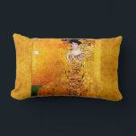 Gustav Klimt Adele Bloch-Bauer Vintage Art Nouveau Lumbar Cushion<br><div class="desc">Gustav Klimt Portrait Of Adele Bloch-Bauer I Art Nouveau Painting Portrait of Adele Bloch-Bauer I is a 1907 painting by Gustav Klimt. The first of two portraits Klimt painted of Bloch-Bauer, it has been referred to as the final and most fully representative work of his golden phase. This painting, which...</div>