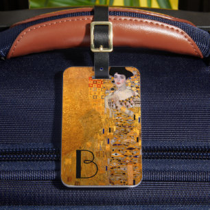 Gustav Klimt Adele Portrait Monogrammed Luggage Tag