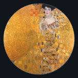Gustav Klimt "Adele" Vintage Classic Round Sticker<br><div class="desc">This popular Klimt painting is entitled "Adele Bloch-Bauer's Portrait" and was painted in 1907. Gustav Klimt (July 14, 1862 – February 6, 1918) was an Austrian symbolist painter and one of the most prominent members of the Vienna Secession movement. Klimt is noted for his paintings, murals, sketches, and other objets...</div>