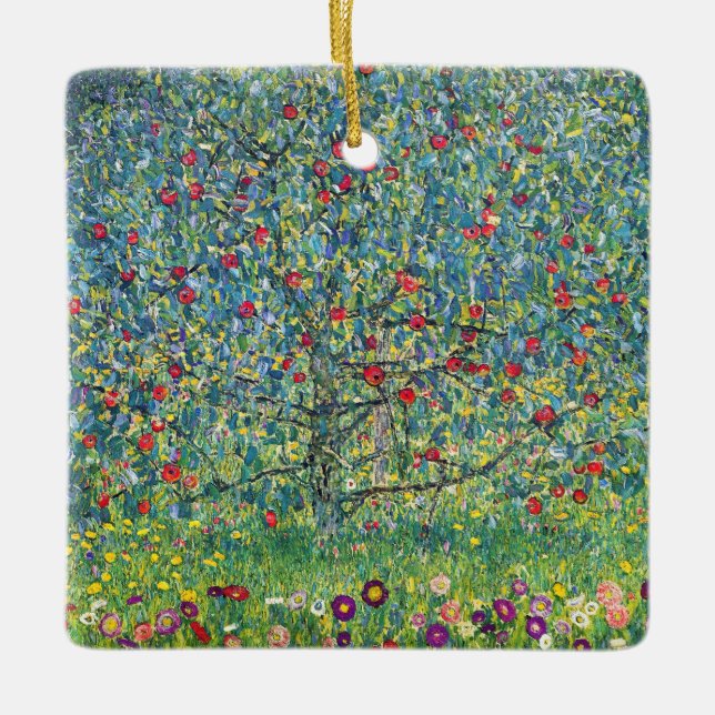 Gustav Klimt - Apple Tree Ceramic Ornament (Front)