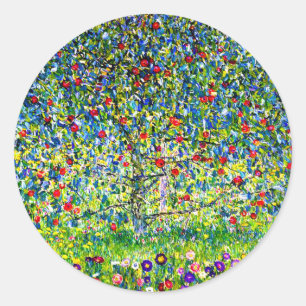 Gustav Klimt Apple Tree Classic Round Sticker