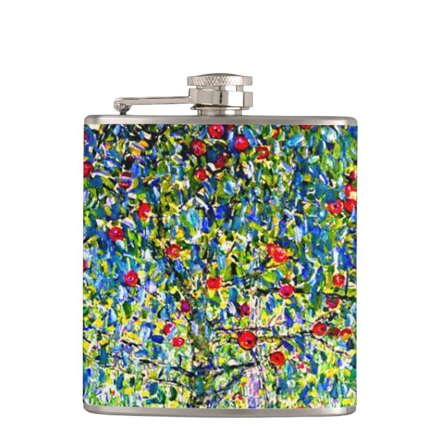 Gustav Klimt Apple Tree Hip Flask (Front)