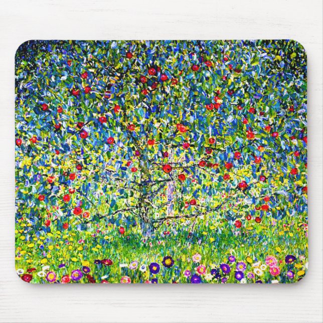Gustav Klimt Apple Tree Mouse Mat (Front)