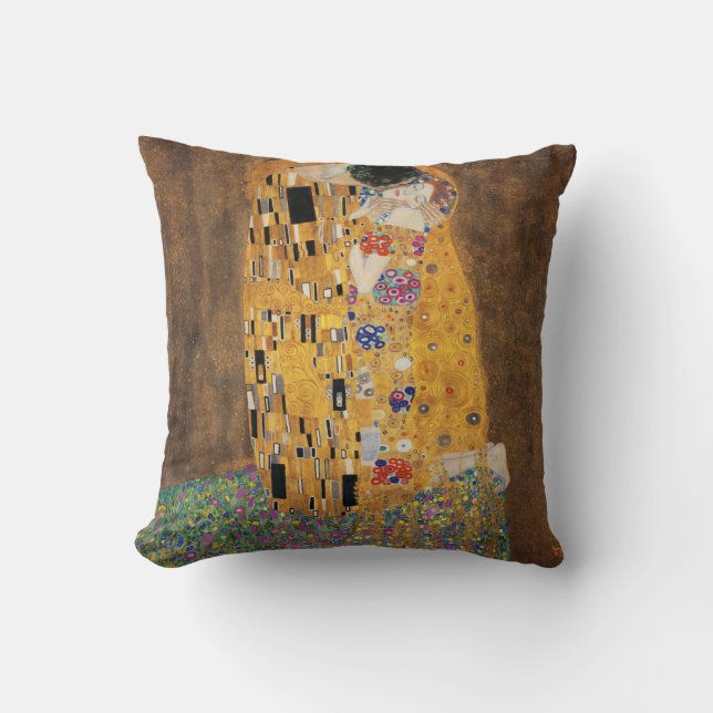 Gustav Klimt art cushion. The Kiss Cushion (Front)