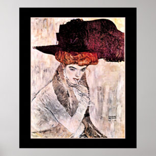 Gustav Klimt artwork, Der Schwarze Hut Poster