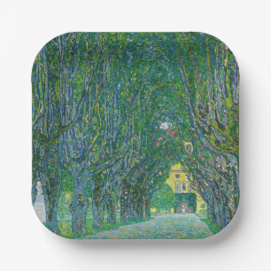 Gustav Klimt - Avenue in the Park Schloss Kammer Paper Plate