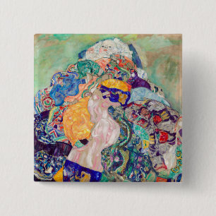 Gustav Klimt - Baby / Cradle 15 Cm Square Badge