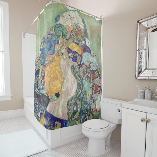 Gustav Klimt - Baby (Cradle) Fine Art Shower Curtain (In Situ)
