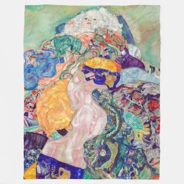 Gustav Klimt - Baby / Cradle Fleece Blanket (Front)