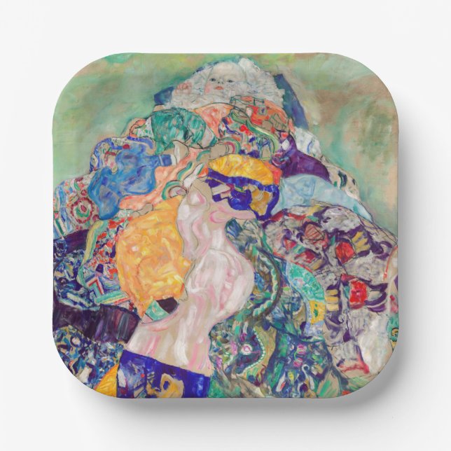 Gustav Klimt - Baby / Cradle Paper Plate (Front)