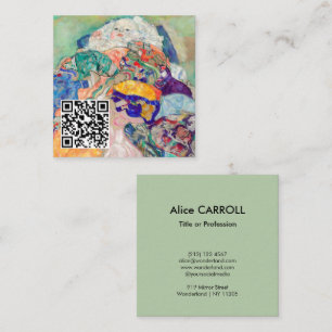 Gustav Klimt - Baby / Cradle - QR Code Square Business Card