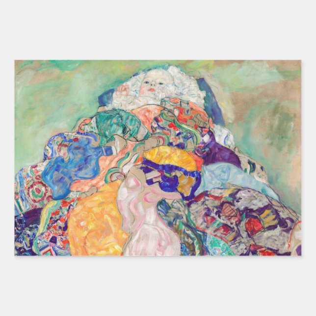 Gustav Klimt - Baby / Cradle Wrapping Paper Sheet (Front)