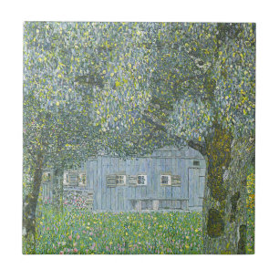 Gustav Klimt - Bauerhaus in Buchberg Painting Tile