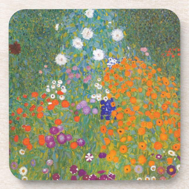Gustav Klimt // Bauerngarten // Farm Garden Coaster (Front)