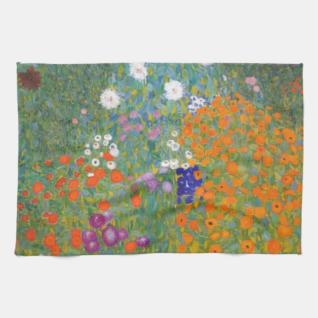 Gustav Klimt // Bauerngarten // Farm Garden Tea Towel (Horizontal)