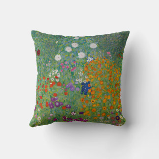 Gustav Klimt Bauerngarten Flower Garden Fine Art Cushion