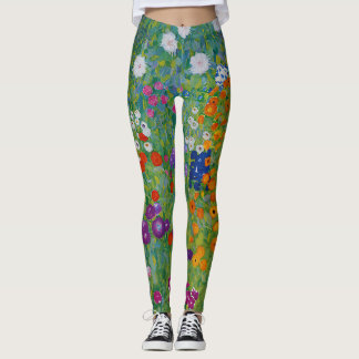 Gustav Klimt Bauerngarten Flower Garden Fine Art Leggings