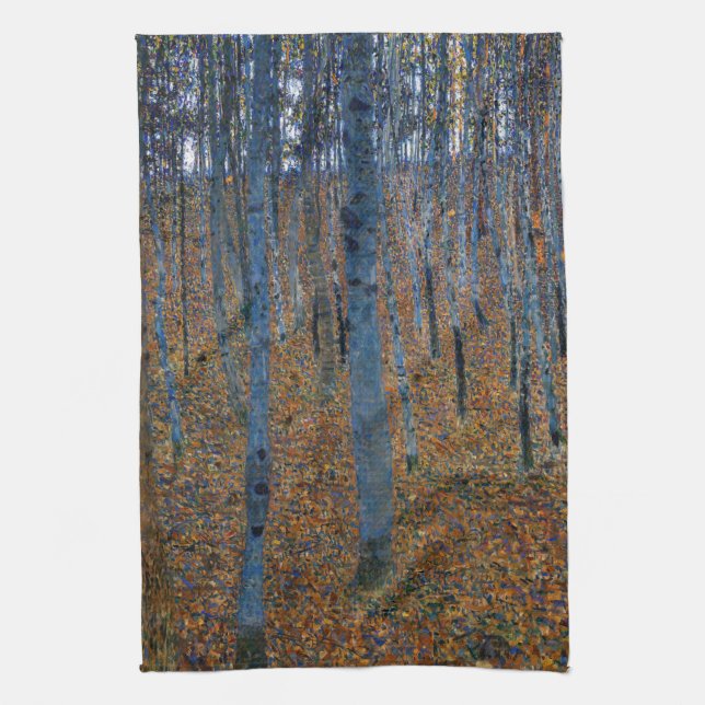 Gustav Klimt - Beech Grove I Tea Towel (Vertical)