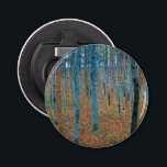 Gustav Klimt Beech Tree Forest Grove Bottle Opener<br><div class="desc">This is based on classic nature painting artworks by Gustav Klimt, Beech Grove 1, 1902. The artwork portrays a dense forest of tall, slender birch trees, with pale trunks marked by dark, vertical lines. The foliage is depicted in shades of blue, green, and yellow, adding a sense of depth and...</div>