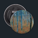 Gustav Klimt Beech Tree Forest Grove Bottle Opener<br><div class="desc">This is based on classic nature painting artworks by Gustav Klimt, Beech Grove 1, 1902. The artwork portrays a dense forest of tall, slender birch trees, with pale trunks marked by dark, vertical lines. The foliage is depicted in shades of blue, green, and yellow, adding a sense of depth and...</div>