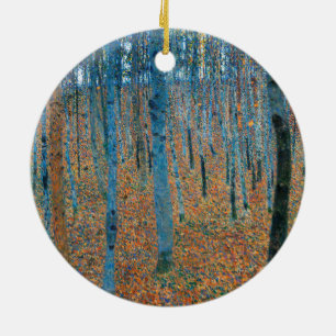Gustav Klimt Beech Tree Forest Grove Ceramic Tree Decoration