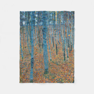 Gustav Klimt Beech Tree Forest Grove Fleece Blanket