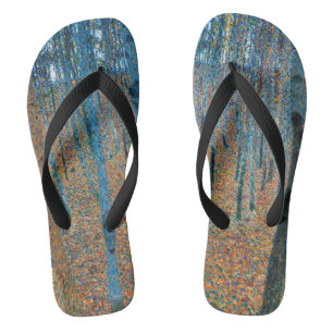 Gustav Klimt Beech Tree Forest Grove Flip Flops