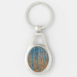 Gustav Klimt Beech Tree Forest Grove Key Ring