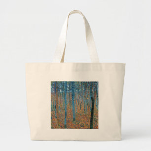 Gustav Klimt Beech Tree Forest Grove Large Tote Bag