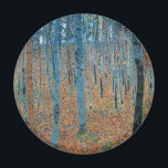 Gustav Klimt Beech Tree Forest Grove Magnet<br><div class="desc">This is based on classic nature painting artworks by Gustav Klimt, Beech Grove 1, 1902. The artwork portrays a dense forest of tall, slender birch trees, with pale trunks marked by dark, vertical lines. The foliage is depicted in shades of blue, green, and yellow, adding a sense of depth and...</div>