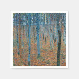Gustav Klimt Beech Tree Forest Grove Napkin