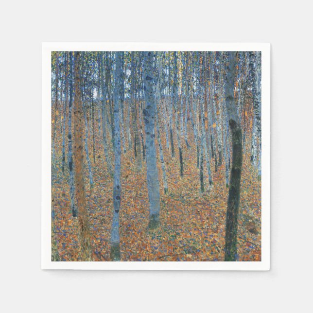 Gustav Klimt Beech Tree Forest Grove Napkin (Front)