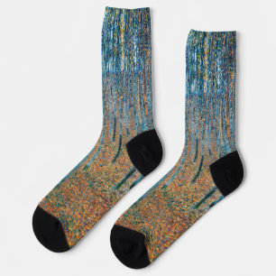 Gustav Klimt Beech Tree Forest Grove Socks