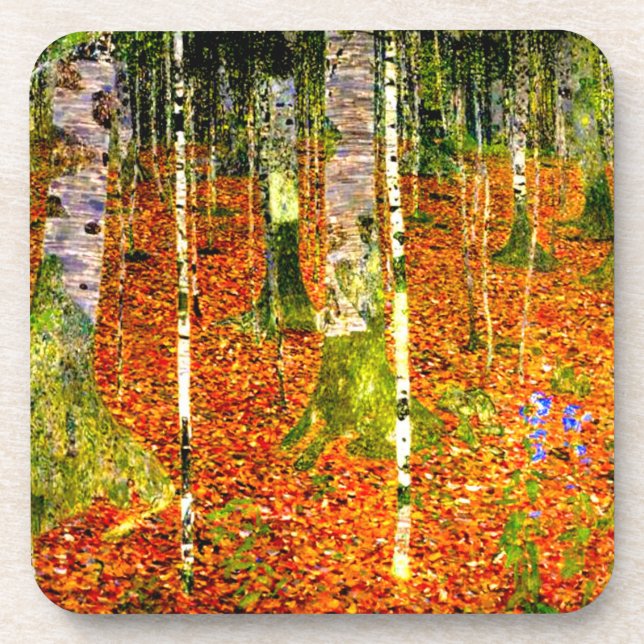 Gustav Klimt Birch Trees Coaster (Front)