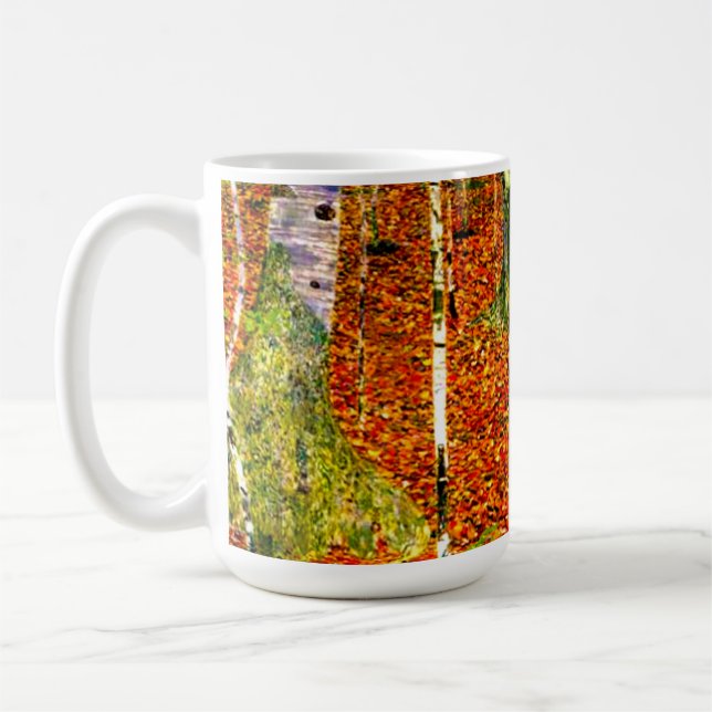 Gustav Klimt Birch Trees Coffee Mug (Left)