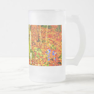 Gustav Klimt Birch Trees Frosted Glass Beer Mug