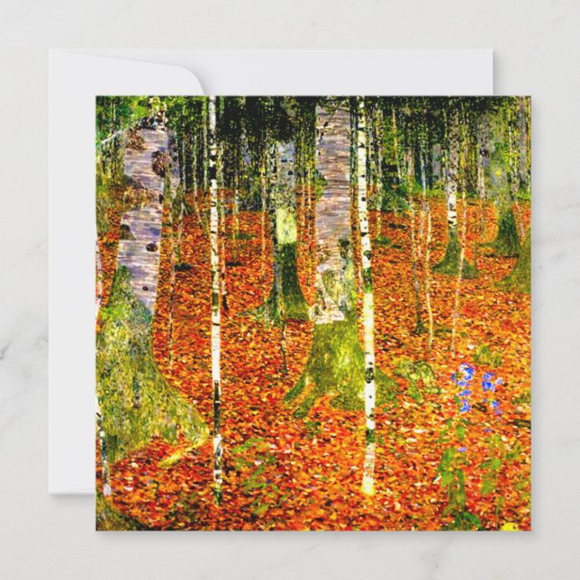 Gustav Klimt Birch Trees Invitation (Front)