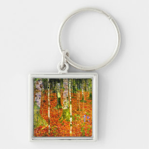 Gustav Klimt Birch Trees Key Ring
