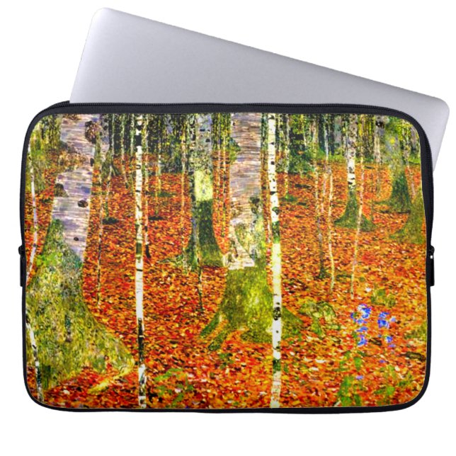 Gustav Klimt Birch Trees Laptop Sleeve (Front)