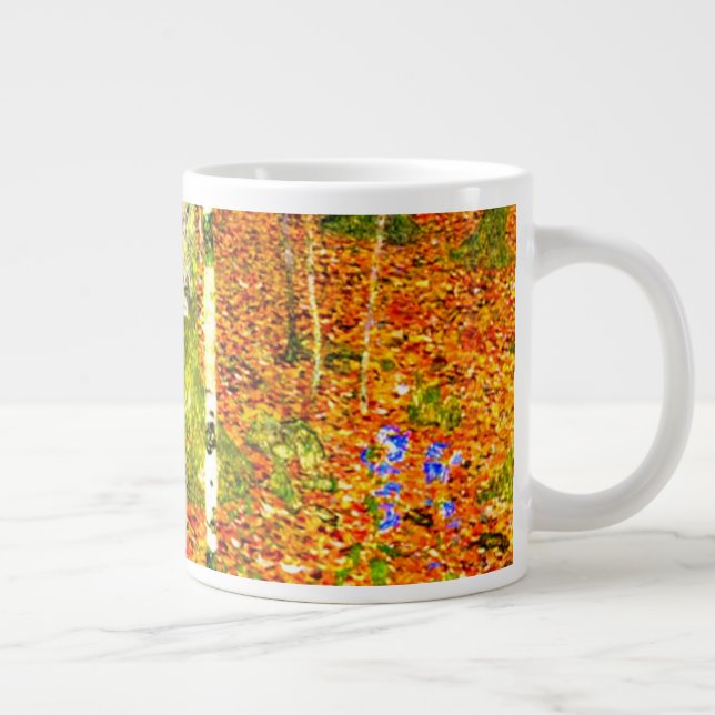 Gustav Klimt Birch Trees Large Coffee Mug (Right)