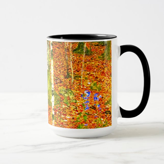 Gustav Klimt Birch Trees Mug (Right)