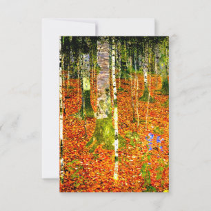 Gustav Klimt Birch Trees RSVP Card