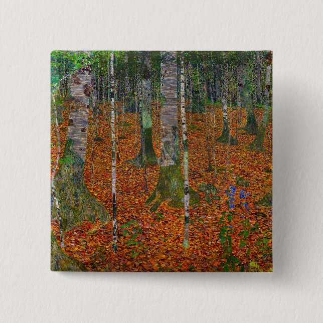 Gustav Klimt - Birch Wood 15 Cm Square Badge (Front)