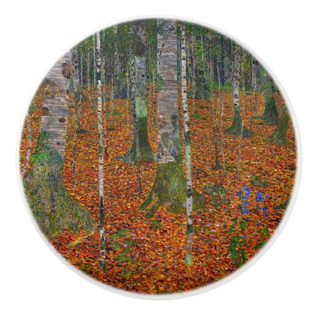 Gustav Klimt - Birch Wood Ceramic Knob (Front)