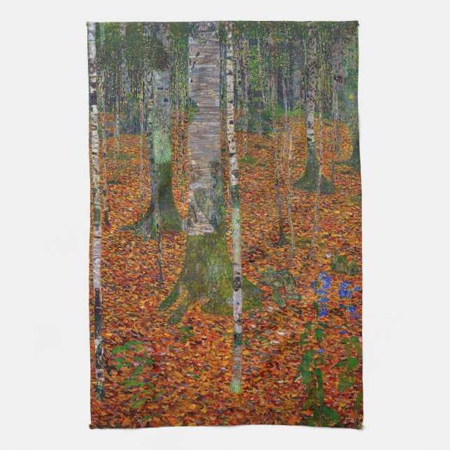 Gustav Klimt - Birch Wood Tea Towel (Vertical)