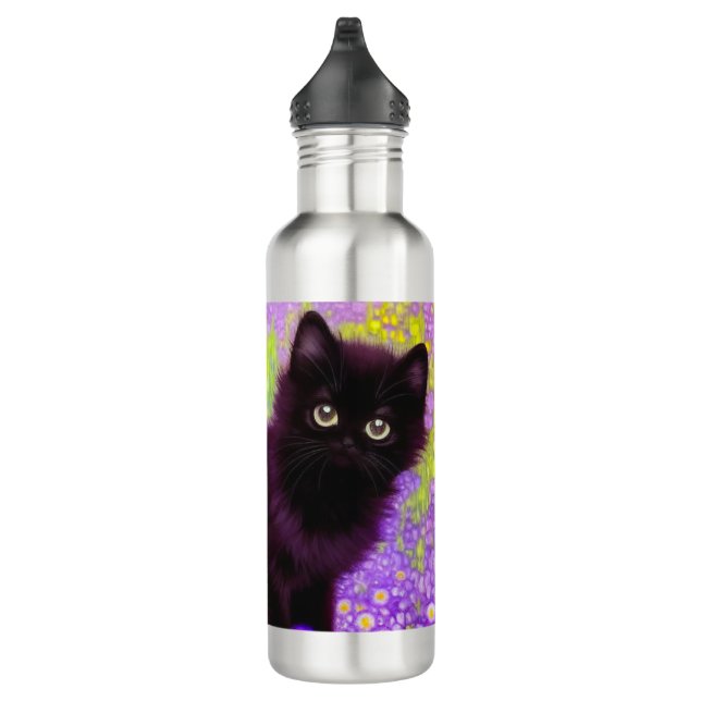 Gustav Klimt Black Kitten 710 Ml Water Bottle (Right)