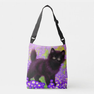 Gustav Klimt Black Kitten Crossbody Bag