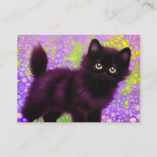 Gustav Klimt Black Kitten Enclosure Card