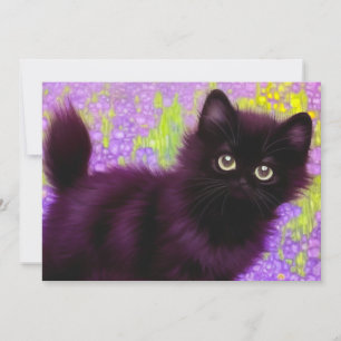 Gustav Klimt Black Kitten Invitation